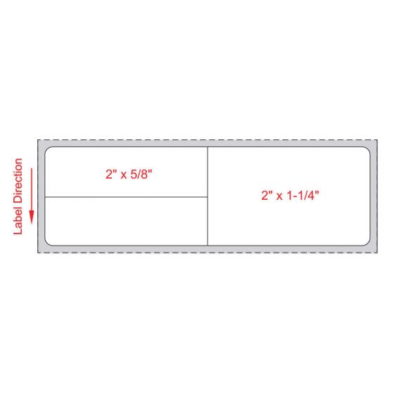 LABEL MEDITECH DIRECT THERMAL PAPER PERMANENT 1" CORE 4" X 1 1/4" WHITE 1000 PER ROLL, 8 ROLLS PER CASE 