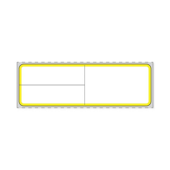 Label Meditech Direct Thermal Paper Permanent 1" Core 4"x1 1/4" White with Yellow 1000 per Roll, 8 Rolls per Case