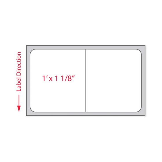 Label Cerner Direct Thermal Paper Permanent 3" Core 2"x1 1/8" White 5000 per Roll, 6 Rolls per Case