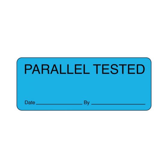 Lab Communication Label (Paper, Permanent) Parallel Tested  2 1/4"x7/8" Blue - 1000 per Roll