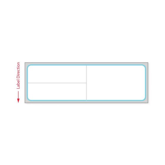 Label Meditech Direct Thermal IR Paper Permanent 1" Core 4"x1 1/4" White with Blue 1000 per Roll, 8 Rolls per Case