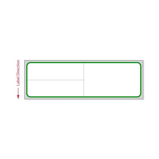 Label Meditech Direct Thermal IR Paper Permanent 1" Core 4"x1 1/4" White with Green 1000 per Roll, 8 Rolls per Case