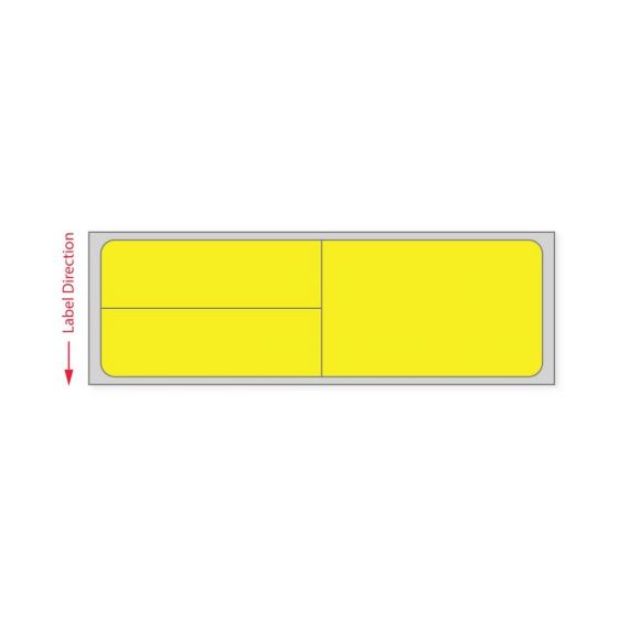 Label Meditech Direct Thermal IR Paper Permanent 1" Core 4"x1 1/4" Yellow 1000 per Roll, 8 Rolls per Case