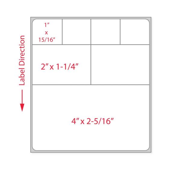 Label Cerner Direct Thermal Paper Permanent 1" Core 4"x4 1/2" White 350 per Roll, 2 Rolls per Case