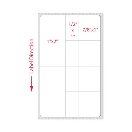 Label VA Direct Thermal Paper Permanent 3" Core 2-3/8" x 4" White 1400 per Roll, 10 Rolls per Case