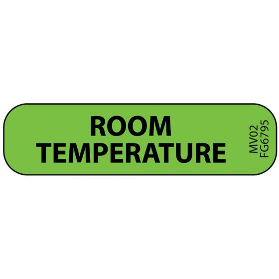 Label Paper Removable Room Temperature, 1" Core, 1 7/16" x 3/8", Fl. Green, 666 per Roll