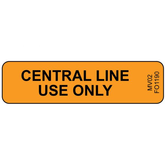 Label Paper Removable Central Line Use, 1" Core, 1 7/16" x 3/8", Fl. Orange, 666 per Roll