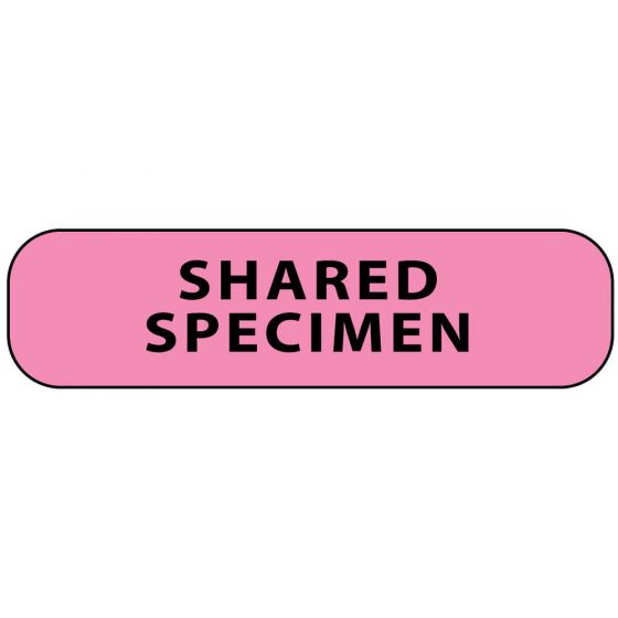 Label Paper Removable Shared Specimen, 1" Core, 1 7/16" x 3/8", Fl. Pink, 666 per Roll