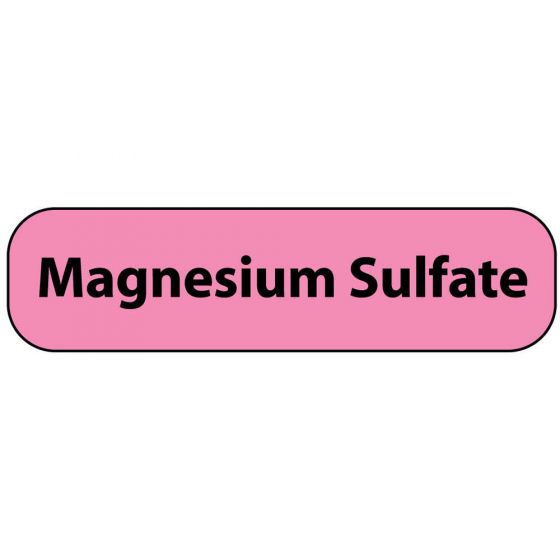 Label Paper Permanent Magnesium Sulfate, 1" Core, 1 7/16" x 3/8", Fl. Pink, 666 per Roll