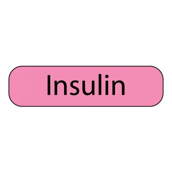 Label Paper Permanent Insulin, 1" Core, 1 7/16" x 3/8", Fl. Pink, 666 per Roll