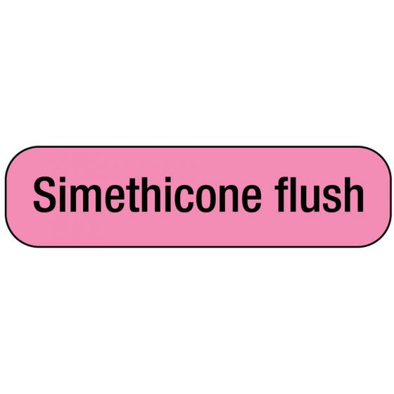 Label Paper Permanent Simethicone Flush, 1" Core, 1 7/16" x 3/8", Fl. Pink, 666 per Roll