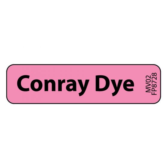 Label Paper Removable Conray Dye, 1" Core, 1 7/16" x 3/8", Fl. Pink, 666 per Roll