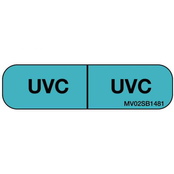 Label Paper Removable UVC: UVC, 1" Core, 1 7/16" x 3/8", Blue, 666 per Roll