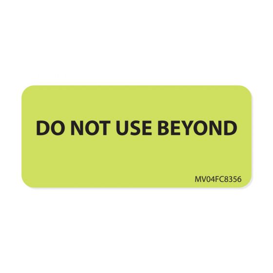 Label Paper Removable Do Not Use Beyond, 1" Core, 2 1/4" x 1", Fl. Chartreuse, 420 per Roll