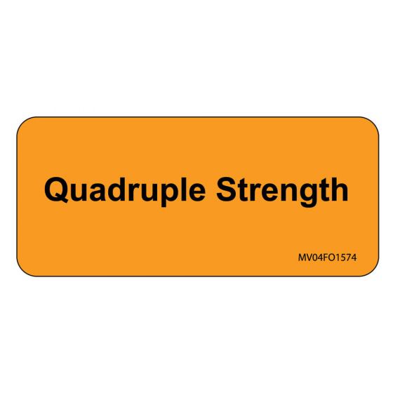 Label Paper Removable Quadruple Strength, 1" Core, 2 1/4" x 1", Fl. Orange, 420 per Roll