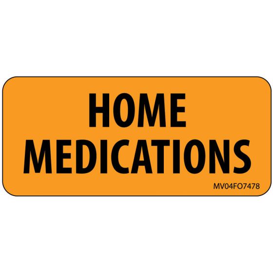 Label Paper Removable Home Medications, 1" Core, 2 1/4" x 1", Fl. Orange, 420 per Roll