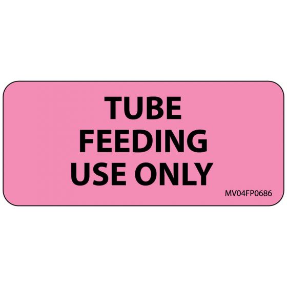 Label Paper Removable Tube Feeding Use, 1" Core, 2 1/4" x 1", Fl. Pink, 420 per Roll