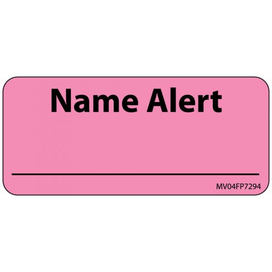 Label Paper Removable Name Alert, 1" Core, 2 1/4" x 1", Fl. Pink, 420 per Roll