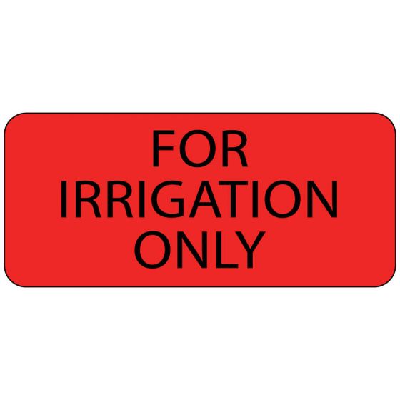 Label Paper Permanent for Irrigation Only 1" Core 2 1/4"x1 Fl. Red 420 per Roll