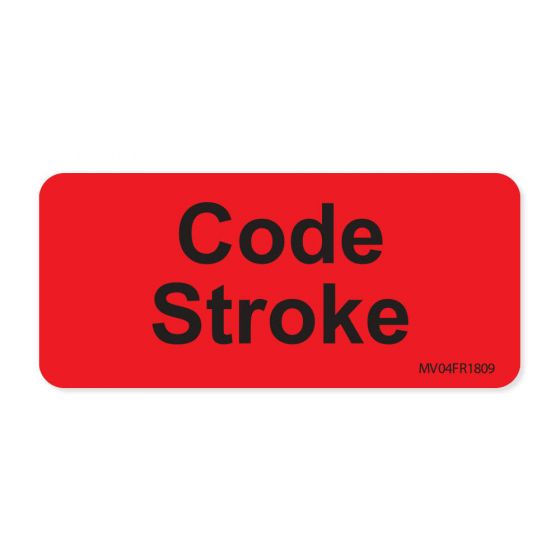 LABEL PAPER PERMANENT, CODE STROKE, 1" CORE, 2 1/4" X 1, FL. RED, 420 PER ROLL