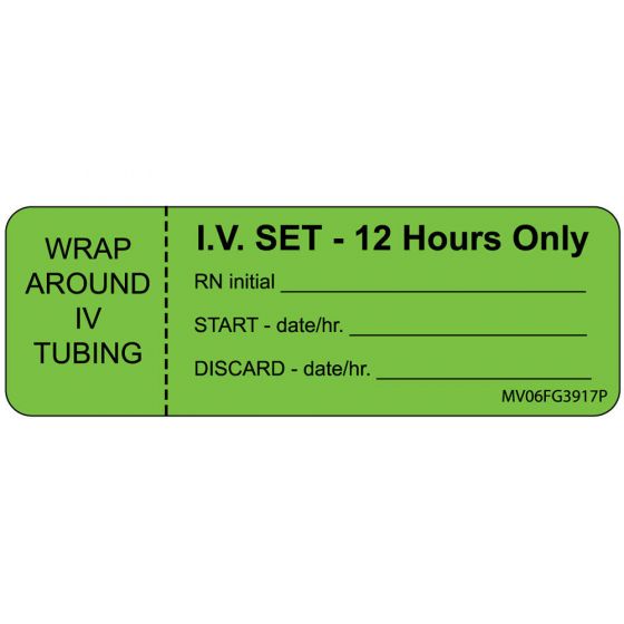 Label Paper Permanent Wrap Around IV, 1" Core, 2 15/16" x 1", Fl. Green, 333 per Roll