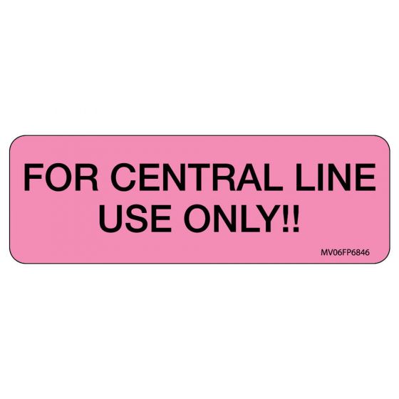 Label Paper Removable For Central Line, 1" Core, 2 15/16" x 1", Fl. Pink, 333 per Roll