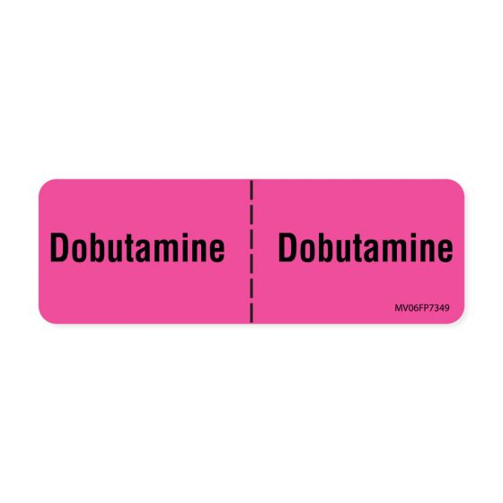 Communication Label (Paper, Removable) Dobutamine ¦ 2-15/16" x 1 Fluorescent Pink - 333 per Roll