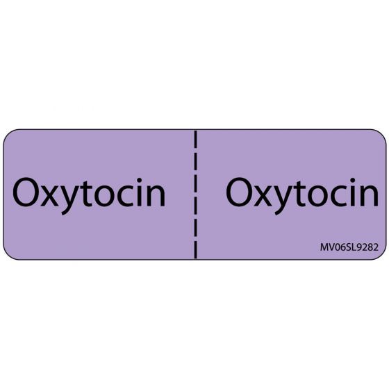 Label Paper Removable Oxytocin, 1" Core, 2 15/16" x 1", Lavender, 333 per Roll