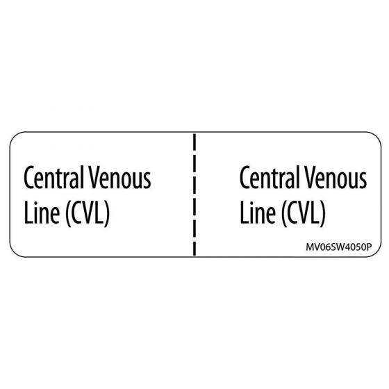 Label Paper Permanent Central Venous 1" Core 2 15/16"x1 White 333 per Roll