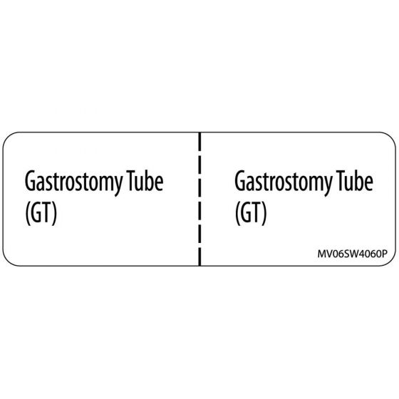 Label Paper Permanent Gastrostomy Tube 1" Core 2 15/16"x1 White 333 per Roll