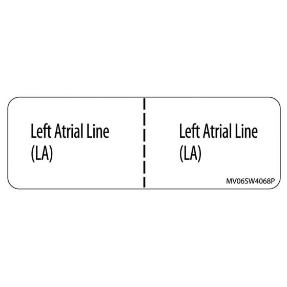 Label Paper Permanent Left Atrial Line, 1" Core, 2 15/16" x 1", White, 333 per Roll