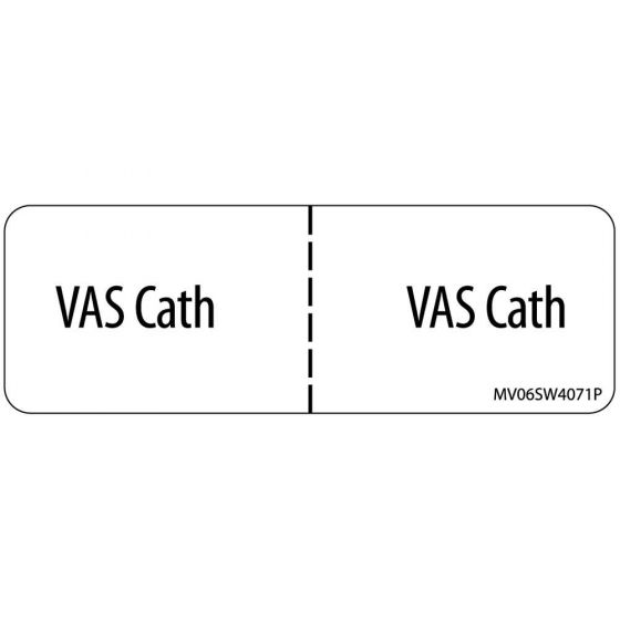 Label Paper Permanent VAS CATH, 1" Core, 2 15/16" x 1", White, 333 per Roll