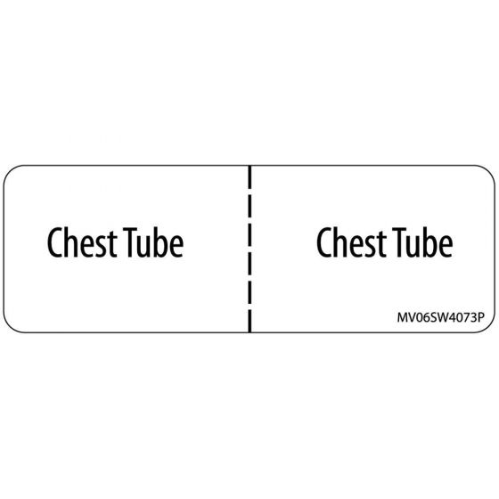 Label Paper Permanent Chest Tube 1" Core 2 15/16"x1 White 333 per Roll