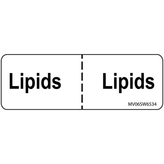 Label Paper Removable Lipids: Lipids, 1" Core, 2 15/16" x 1", White, 333 per Roll