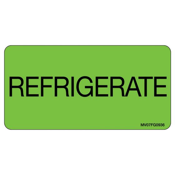 Label Paper Removable Refrigerate, 1" Core, 2 15/16" x 1", 1/2", Fl. Green, 333 per Roll