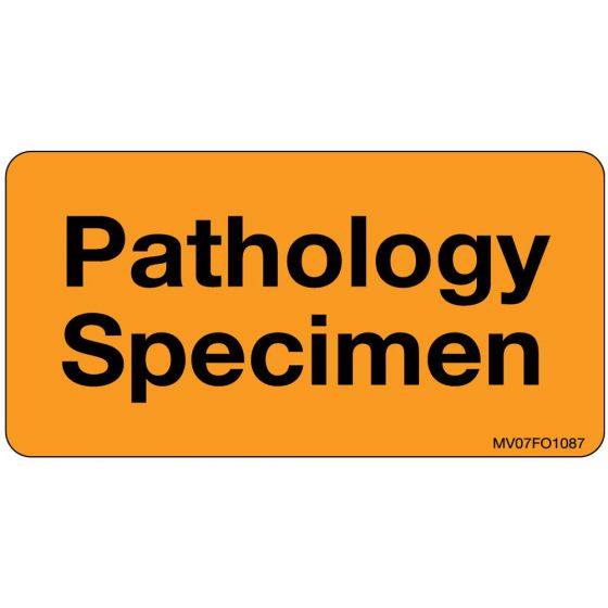 Label Paper Removable Pathology Specimen, 1" Core, 2 15/16" x 1", 1/2", Fl. Orange, 333 per Roll