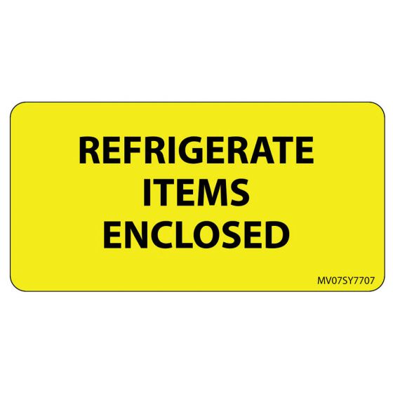 Label Paper Permanent Refrigerate Items, 1" Core, 2 15/16" x 1", 1/2", Yellow, 333 per Roll