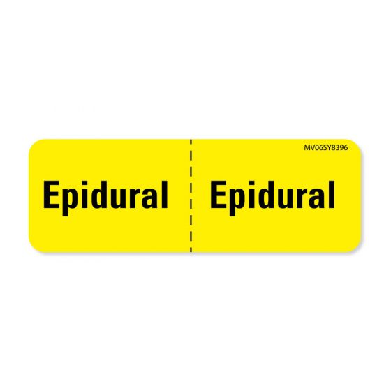 LABEL PAPER PERMANENT EPIDURAL : EPIDURAL 1" CORE 2 15/16" X 1 YELLOW 333 PER ROLL