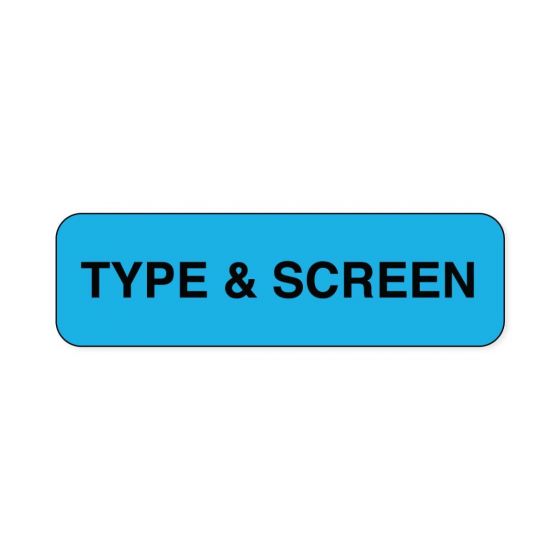 Lab Communication Label (Paper, Permanent) Type & Screen  1 1/4"x3/8" Blue - 1000 per Roll