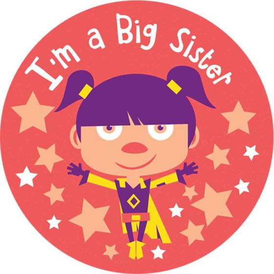 LABEL PEDIATRIC AWARD STICKER, PAPER, REMOVABLE, "I'M A BIG SISTER", PINK, 250 PER ROLL