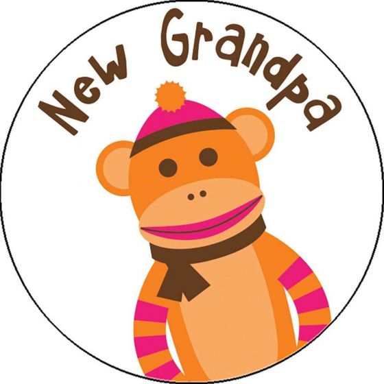 LABEL PEDIATRIC AWARD STICKER, PAPER, REMOVABLE, "NEW GRANDPA", WHITE, 250 PER ROLL