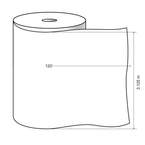 Paper Pyxis Direct Thermal 7/16" Core White 120 Feet per Roll, 50 Rolls per Case