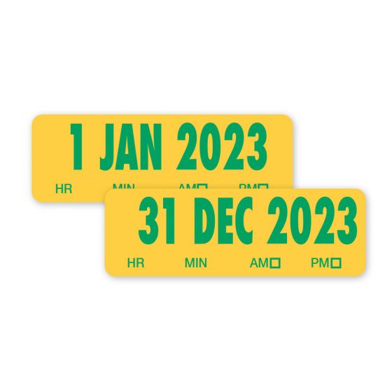 2023 Spee-D-Date™ Label January-December, Yellow, 200 per Roll, 365 Rolls per Set