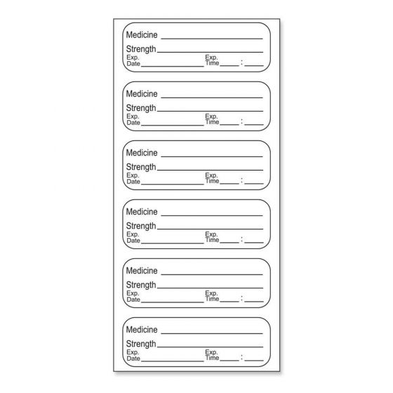 STERILE LABEL SYNTHETIC PERMANENT 1 1/2" X 1/2" WHITE 6 PER SHEET, 100 SHEETS PER PACKAGE