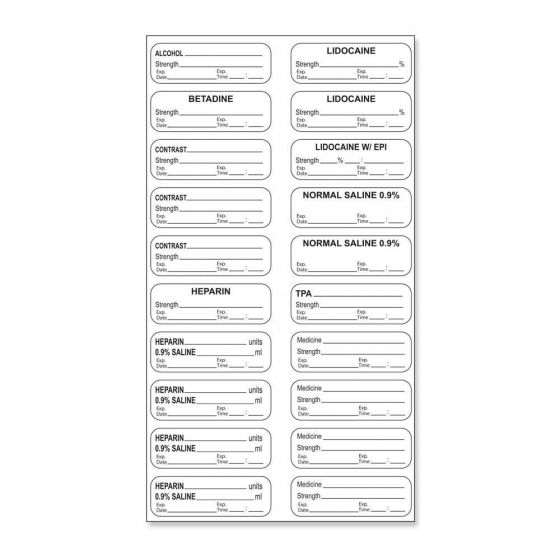 STERILE LABEL SYNTHETIC PERMANENT 2 1 1/2" X 1/2" WHITE 20 PER SHEET, 100 SHEETS PER PACKAGE