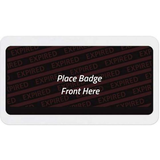 TEMPbadge®  Large Expiring Visitor Badge Adhesive BACK, Expiring Bars, Box of 1000