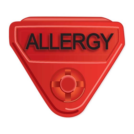 In-A-Snap® Alert Wristband Clasp Plastic "Allergy" Pre-Printed Color Text, Interleaving Design, State Standardization Adult/Pediatric Red - 250 per Package