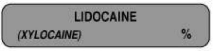 Anesthesia Label (Paper, Permanent) Lidocaine (Xylocaine) 1 1/2" x 1/3" Gray - 1000 per Roll