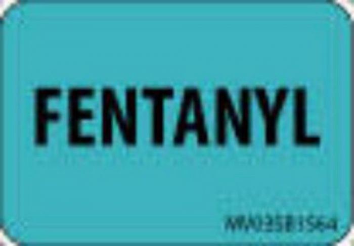 Label Paper Removable Fentanyl, 1" Core, 1 7/16" x 1", Blue, 666 per Roll