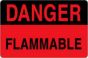 Hazard Label (Paper, Permanent) Danger Flammable 4"x2 5/8" Fluorescent Red and Black - 500 Labels per Roll